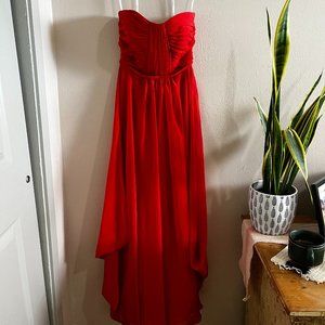 Belsoie Orange Strapless Dress